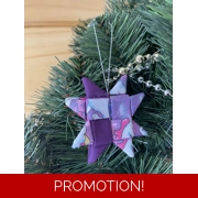 Christmas Ornaments - Fabric Scandinavian Star 6.5cm