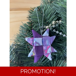 Christmas Ornaments - Fabric Scandinavian Star 6.5cm