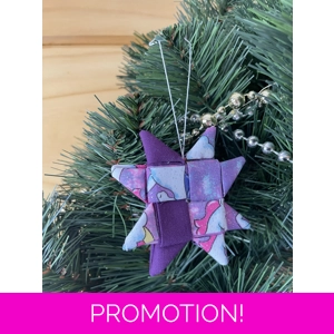 Christmas Ornaments - Fabric Scandinavian Star 6.5cm