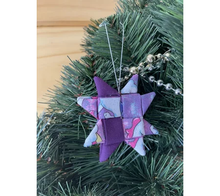 Christmas Ornaments - Fabric Scandinavian Star 6.5cm