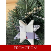 Christmas Ornaments - Fabric Scandinavian Star 6.5cm