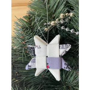 Christmas Ornaments - Fabric Scandinavian Star 6.5cm
