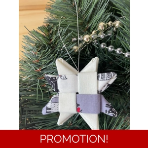 Christmas Ornaments - Fabric Scandinavian Star 6.5cm