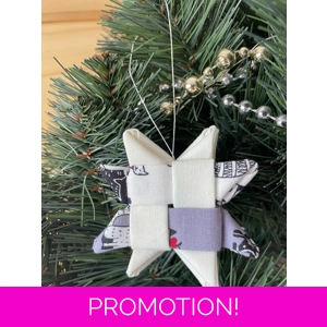 Christmas Ornaments - Fabric Scandinavian Star 6.5cm