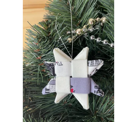 Christmas Ornaments - Fabric Scandinavian Star 6.5cm