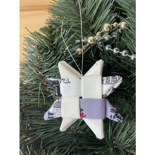 Christmas Ornaments - Fabric Scandinavian Star 6.5cm