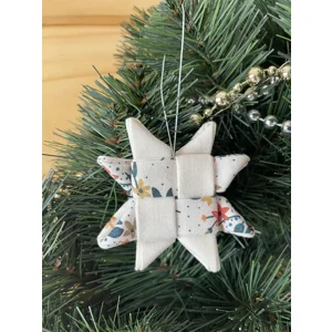 Christmas Ornaments - Fabric Scandinavian Star 6.5cm