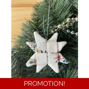 Christmas Ornaments - Fabric Scandinavian Star 6.5cm