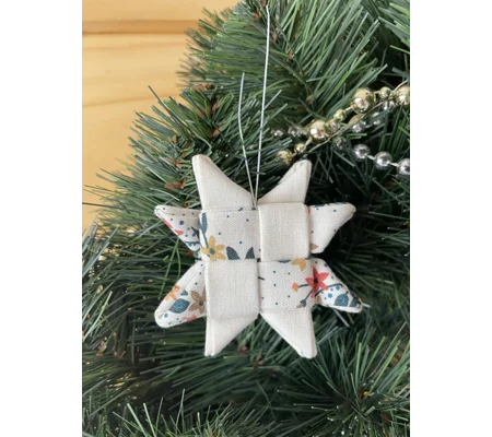 Christmas Ornaments - Fabric Scandinavian Star 6.5cm