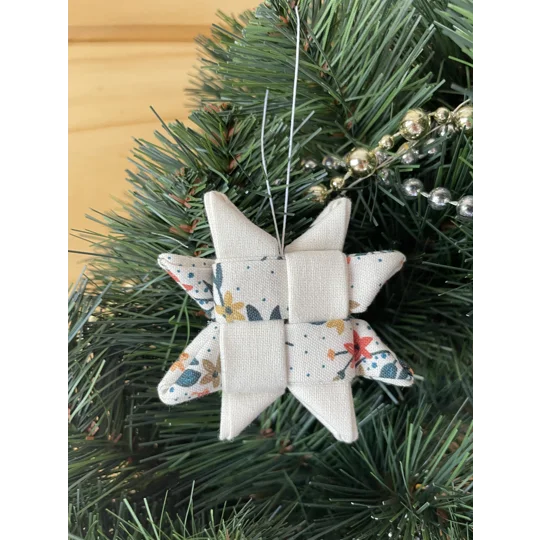 Christmas Ornaments - Fabric Scandinavian Star 6.5cm