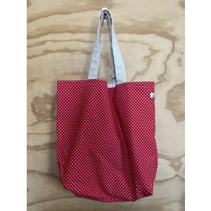 Tote Bag - Polka Dots - Red with canvas straps