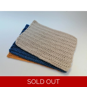 Reusable Cotton Dishcloths - Mustard, Beige, Navy