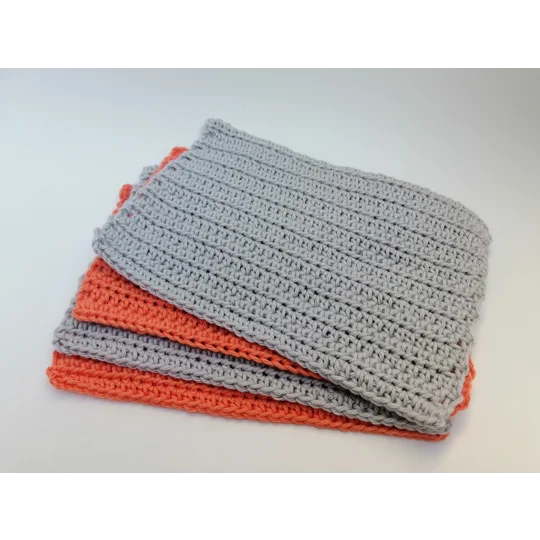 Reusable Cotton Dishcloths - set of 4
Coral and Grey