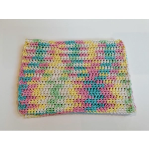 Reusable Cotton Dishcloths - Set of 2 Transition thread of Blue, Yellow, Pink, Green