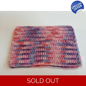 Reusable Cotton Dishcloths - Set of 2 Transition thread of Hues of Pink and Purple