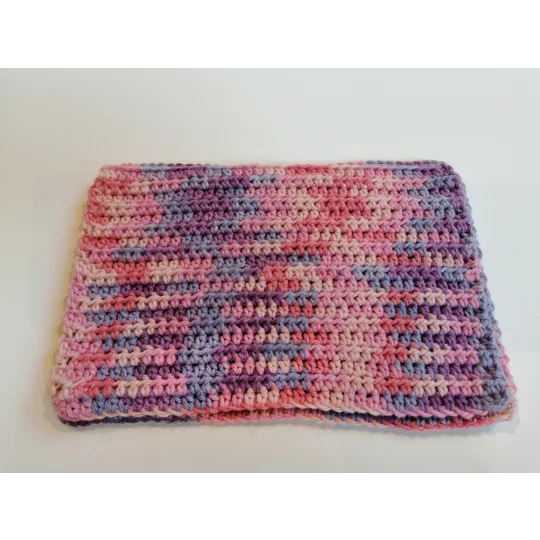 Reusable Cotton Dishcloths - Set of 2 Transition thread of Hues of Pink and Purple