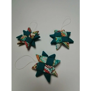 Christmas Ornaments - Fabric Scandinavian Star 6.5cm (set of 3)