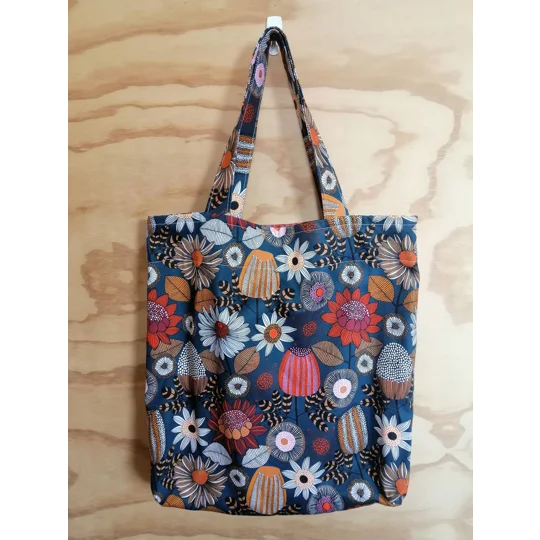Tote Bag - Flowers, with inside pocket