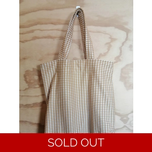 Tote Bag - Yellow Checkered, with inside pocket