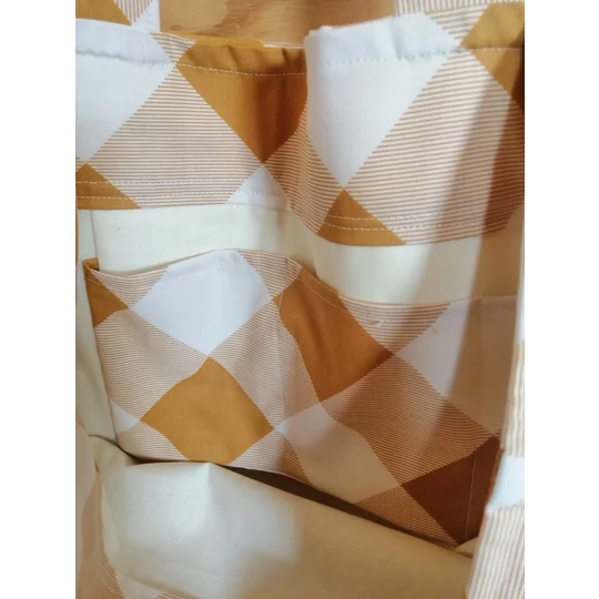 Tote Bag - Yellow Plaid, with inside pocket