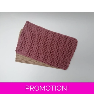 Reusable Cotton Dishcloths - Set of 2 
Beige and Mauve