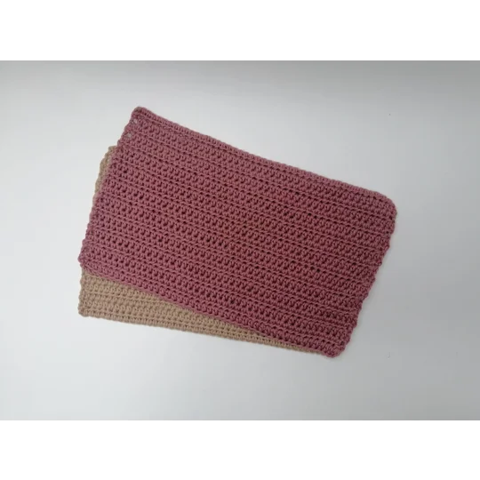 Reusable Cotton Dishcloths - Set of 2 
Beige and Mauve