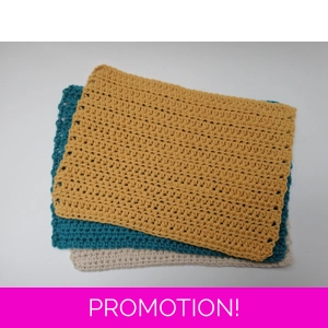Reusable Cotton Dishcloths - Set of 3
Beige, Mustard, Blue