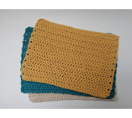 NEW BABY GIFT PACK - Dishcloth set of 3 + Baby Blanket - Wool