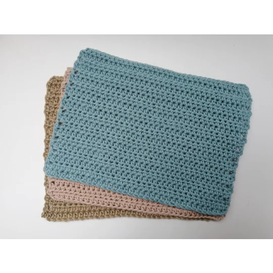 NEW BABY GIFT PACK - Dishcloth set of 3 + Baby Blanket - Wool