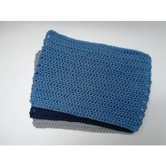 Reusable Cotton Dishcloths - Set of 3
Grey, Navy and Blue