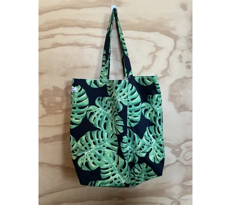 Tote Bag - Black Monstera
