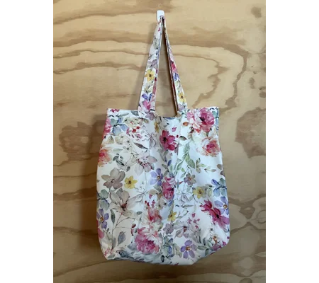 Tote Bag - White and Pink Floral
