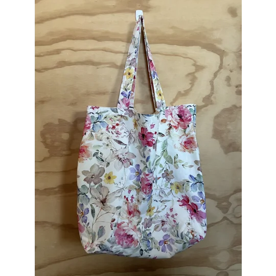 Tote Bag - White and Pink Floral