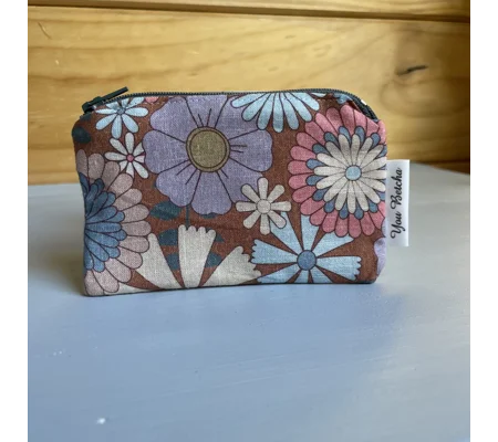 Wallet - Blue/Pink Flower Power