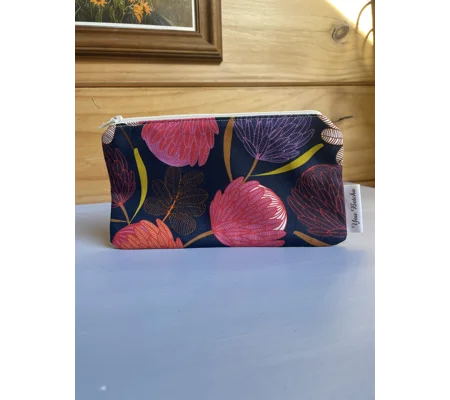Makeup Bag - Pink/Navy Floral 1