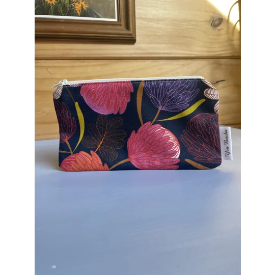 Makeup Bag - Pink/Navy Floral 1