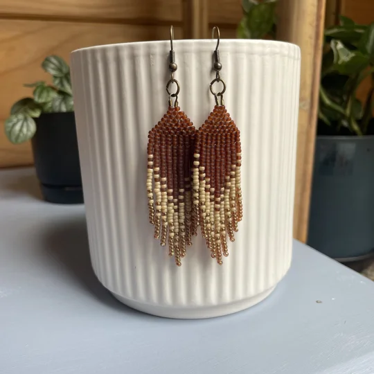 Cascading 3 steps of color - amber matte, cream, and a golden sparkle