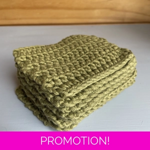 Reusable Cotton Make up Remover cloth - Sage Green