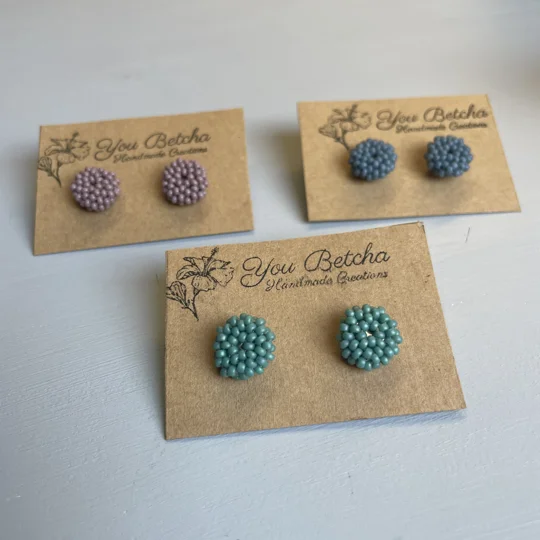 Beaded Stud Earrings *Available in multiple colours