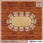 1200mm D End Folding Tabletop Extender