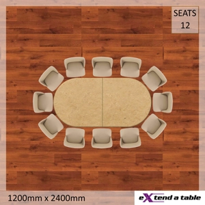 1200mm D End Folding Tabletop Extender
