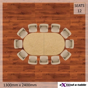 1300mm D End Folding Tabletop Extender