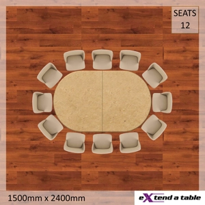 1500mm D End Folding Tabletop Extender