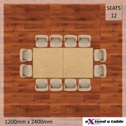 1200mm Rectangle Folding Tabletop Extender