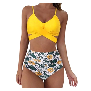 Solid Color Leopard 2 Piece Set Tankinis
