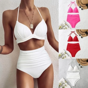 Solid Color Bikinis-Red