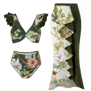 Ditsy Floral Bikinis- Army Green
