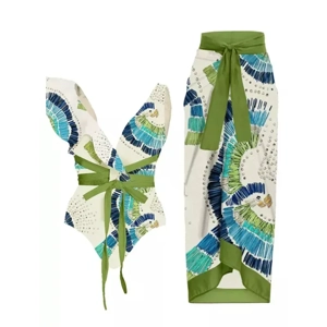 Fashion Bird One Piece-Green