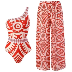 Women's Sexy Printing Printing 2 Pieces Set One Piece Swimwear