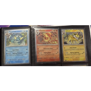 Jolteon flareon and vaporeon black star promo set